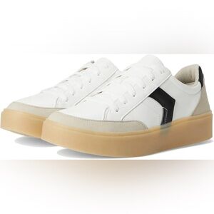 Dr Scholl’s Madison Lace Women's White Casual Sneaker with Black Accent